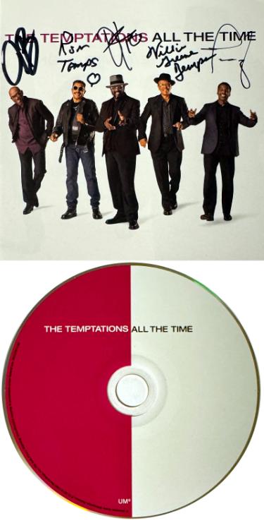 The Temptations signed 2019 All The Time Album Cover Booklet/CD & Case- 5 sigs- COA (Williams/Tyson/Weeks/Braggs/Greene)