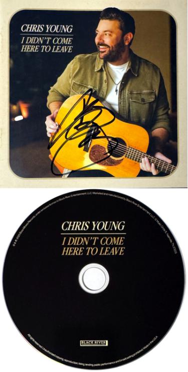 Chris Young signed 2025 I Didn't Come Here to Leave Boots On Ground Album Cover Booklet w/ CD & Case- COA
