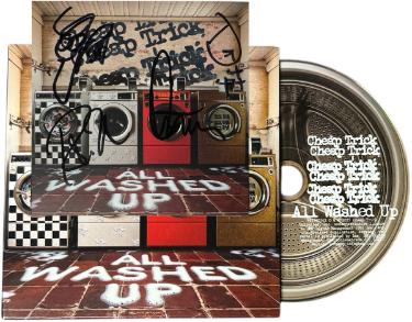 Cheap Trick signed 2025 All Washed Up 4x4 Art Card Insert/CD- 3 sigs- COA (Rick Nielsen/Tom Petersson/Robin Zander)