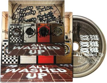 Cheap Trick signed 2025 All Washed Up 4x4 Art Card Insert/CD- 3 sigs- COA (Rick Nielsen/Tom Petersson/Robin Zander)