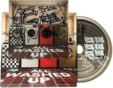 Cheap Trick signed 2025 All Washed Up 4x4 Art Card Insert/CD- 3 sigs- COA (Rick Nielsen/Tom Petersson/Robin Zander)
