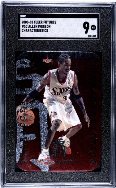 Allen Iverson 2000-01 Fleer Futures Characterristics Die Cut Card #5C- SGC Graded 9 Mint (Philadelphia 76ers/HOF)