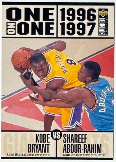 Kobe Bryant 1996 Upper Deck One On One Rookie Card (RC) #361- Shareef Abdul-Rahim