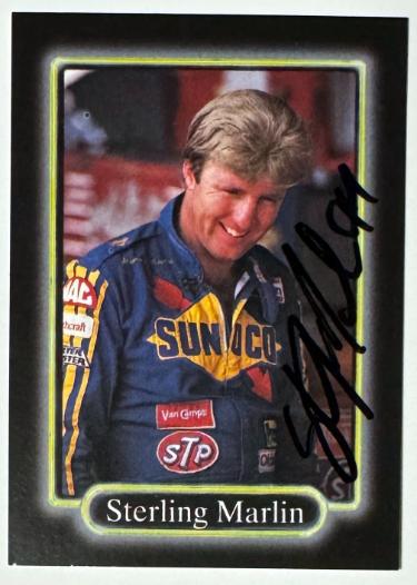 Sterling Marlin signed 1990 Maxx NASCAR STP On Card Auto #94- COA
