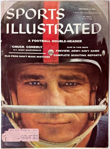 Sports Illustrated Full Magazine 12/3/1956 Chuck Conerly/New York Giants (with label)