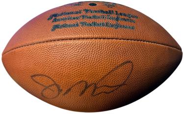 Joe Montana signed Official Wilson NFL 75th Anniversary Tagliabue Football- Light sig-Upper Deck Collector's Choice Hologram/COA