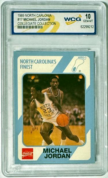 Michael Jordan 1989 Collegiate Collection North Carolina Card #17- WCG Graded 10 Gem Mint (GOAT/HOF)