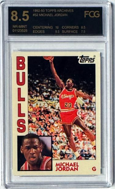 Michael Jordan 1992-93 Topps Archives Card #52- FCG Graded 8.5 Near Mint (Chicago Bulls/GOAT/HOF)