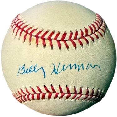 Billy Herman signed Official RONL Rawlings National League Baseball minor tone- COA (Chicago Cubs/HOF)