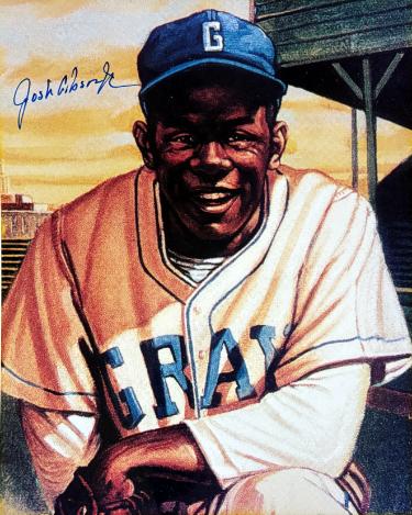 Josh Gibson, Jr. signed Homestead Grays Negro League 8x10 Photo minor dings- COA