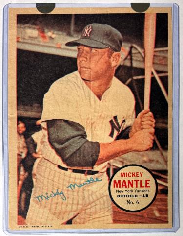 Mickey Mantle 1967 Topps Posters Insert #6 New York Yankees/HOF  5X7 Top Load