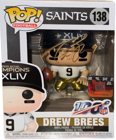 Drew Brees signed New Orleans Saints SB XLIV Champions Funko Pop Figure #9- Steiner Holo