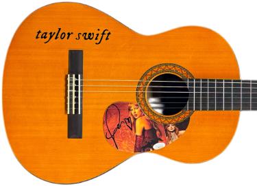 Taylor Swift Signed 2025 The Life of a Showgirl 41� YAMAHA C40 FS Acoustic Guitar Heart #3- JSA