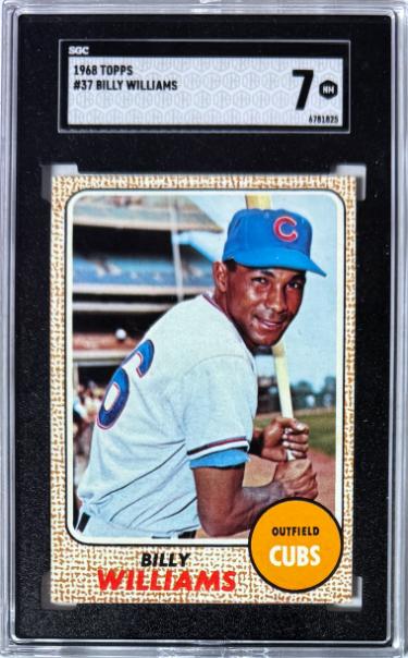 Billy Williams 1968 Topps Baseball Card #37- SGC Graded 7 NM (Chicago Cubs/HOF)