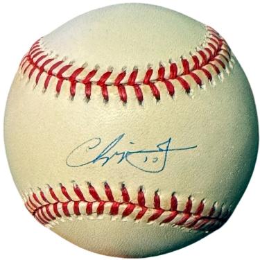 Chipper Jones signed Rawlings Official National League Baseball #10 minor tone- COA (HOF/Braves)