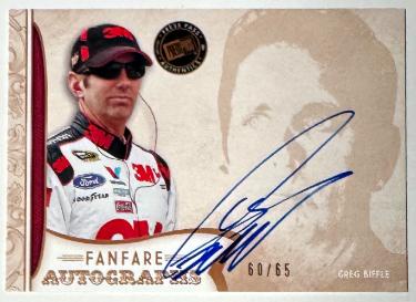 Greg Biffle signed 2011 Press Pass Authentics Certified NASCAR On Card Auto #FA-GB- /65
