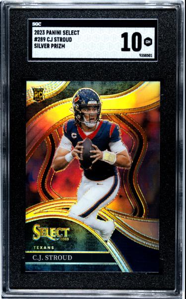 CJ/C.J. Stroud 2023 Panini Select Silver Prizm Club Level RC Card #289- SGC Graded 10 Gem Mint (Houston Texans)