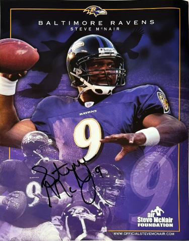 Steve McNair signed Baltimore Ravens Air McNair NFL Collage 8.5x11 Photo #9- Beckett Review