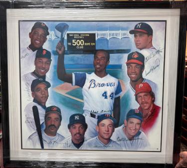 500 Homerun Club Poster/Litho/Print 27x29.5/Artist Doo S Oh 12 sigs- Custom Framing- Beckett Review (Mays/McCovey/Banks)