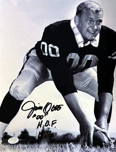 Jim Otto signed Oakland Raiders 8.5x11 Photo HOF 1986 bend- Otto/GTSM Holo