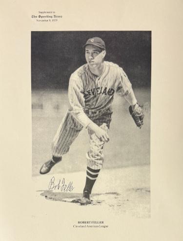 Bob Feller Signed 1939 The Sporting News 8.5x11 Supplement/Premium Vintage Photo� COA