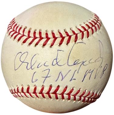 Orlando Cepeda signed RONL Official National League Baseball 67 NLMVP toned- COA (Giants/Cardinals/HOF)