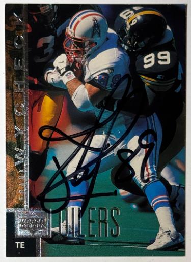 Frank Wycheck signed 1997 Upper Deck On Card Auto #203- COA (Oilers/Titans)