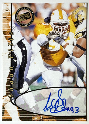 Shaun Ellis signed 2000 Press Pass Certified Rookie On Card Auto (Tennessee Volunteers)