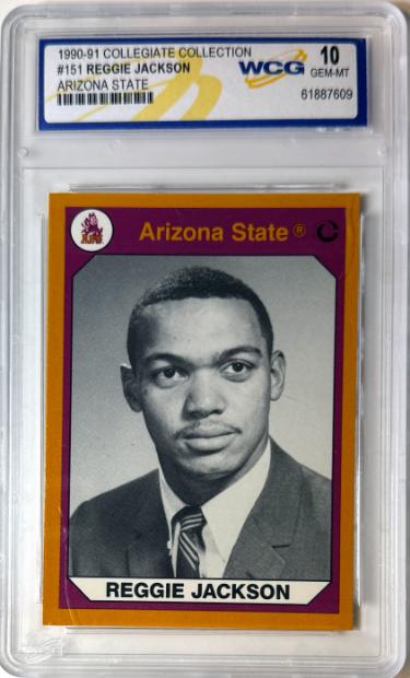 Reggie Jackson 1990-91 Collegiate Collection Arizona State Sun Devils Card #151- WCG Graded 10 Gem Mint