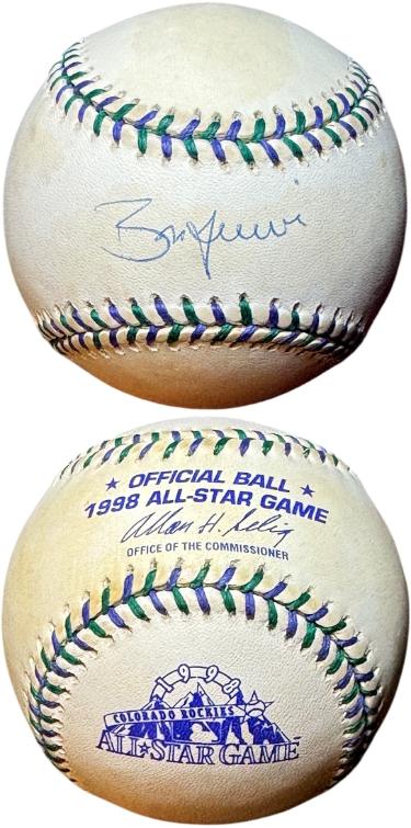 Ben Grieve signed Rawlings Official 1998 All Star Logo Baseball toned- COA (98 ROY)