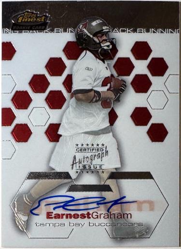 Earnest Graham signed 2003 Topps Finest Rookie On Card Auto #141- /999 (Tampa Bay Buccaners)