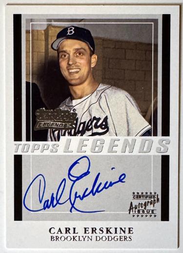 Carl Erskine 2003 Team Topps Legends Certified On Card Auto #TT-CE (Brooklyn Dodgers)