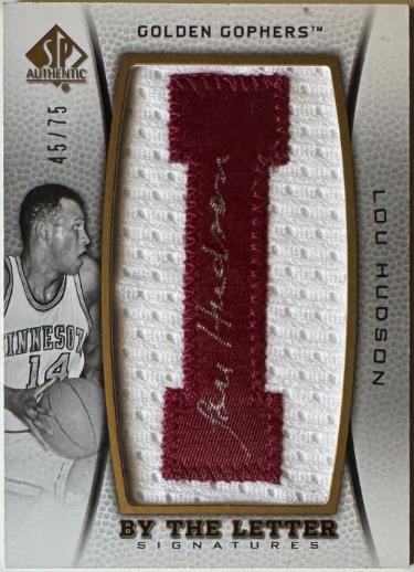 Lou Hudson signed 2012-13 SP Authentic By the Letter On Patch Auto # BL-LH- /75- Minnesota Golden Gophers
