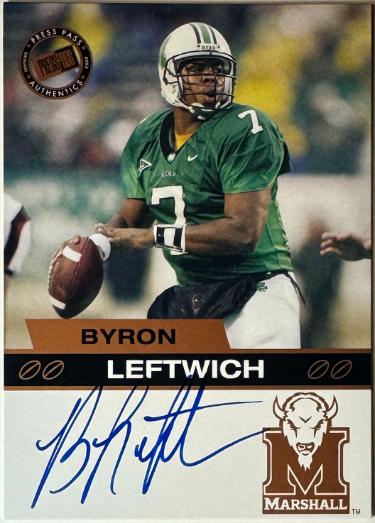 Byron Leftwich signed 2003 Press Pass Certified Rookie On Card Auto (Marshall)