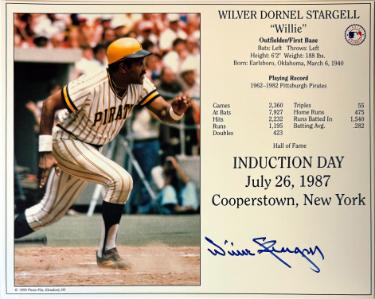 Willie Stargell signed Pittsburgh Pirates MLB Licensed Hall of Fame Induction Day 8x10 Photo/Card- Tuff Stuff COA