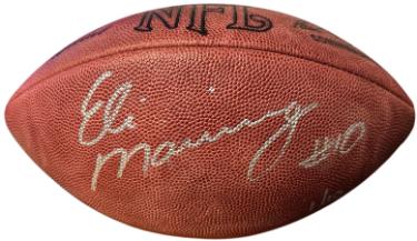 Eli Manning signed Wilson NFL Official Leather Football #10- /10- Grand Stand Hologram & Beckett Review (New York Giants)