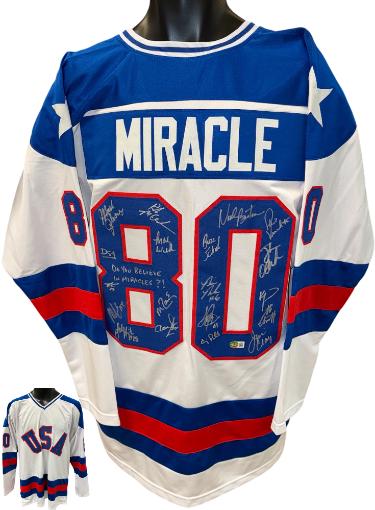 1980 US Olympic Gold Miracle On Ice Team Signed Hockey Jersey -19 Sigs/Insc � Beckett (Eruzione/Craig/Broten)