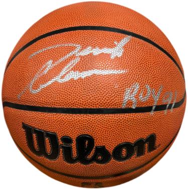 Derrick Coleman signed Wilson NBA I/O Basketball w/ ROY 91- Schwartz Holo (New Jersey Nets)