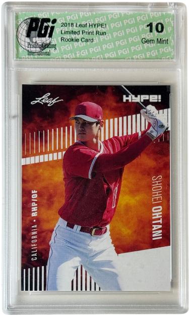 Shohei Ohtani 2018 Leaf HYPE! Rookie (RC) Card #10- PGI Graded 10 Gem Mint (Angels)