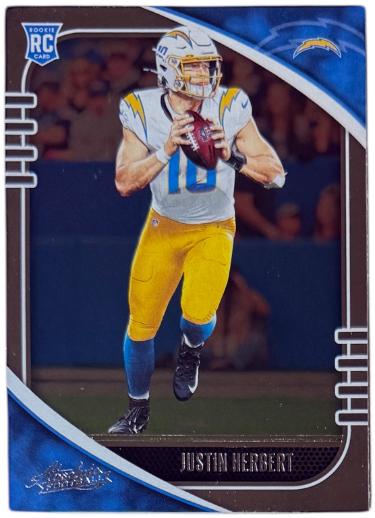 Justin Herbert 2020 Panini Absolute Rookie Card (RC) #167 (Los Angeles Chargers)