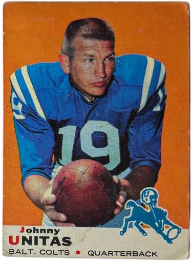 Johnny Unitas 1969 Topps NFL Football Card #25 (Baltimore Colts/HOF)