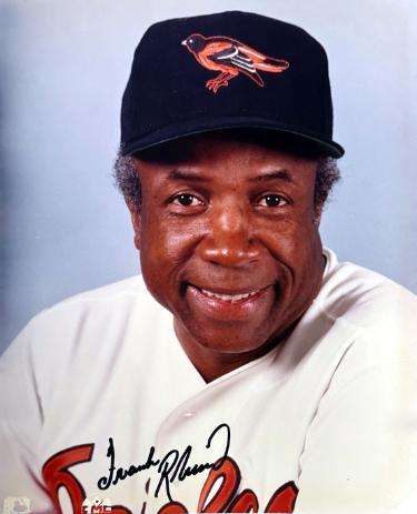 Frank Robinson signed Baltimore Orioles MLB 8x10 Photo imperfect- Tuff Stuff COA (HOF)