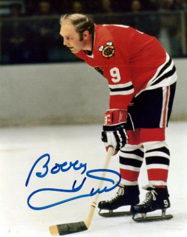 Bobby Hull signed Chicago Blackhawks 8x10 Photo minor dings- NFL Alumni, Inc. LOA (HOF/Golden Jet)