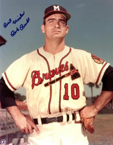 Bob Buhl signed Milwaukee Braves MLB Licensed 8x10 Photo imperfect- COA (1957 WS Champ)
