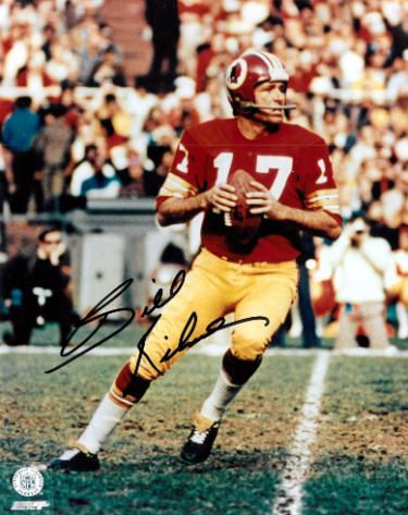 Billy Kilmer signed Washington NFL Licensed 8x10 Photo minor dings- COA/Show Ticket