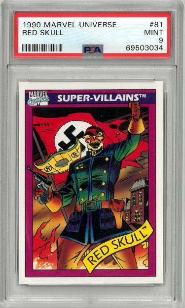 1990 Marvel Universe Red Skull Card #81- PSA Graded 9 Mint