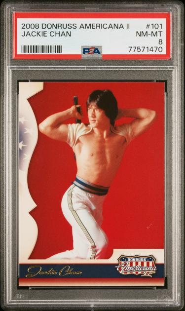Jackie Chan 2008 Donruss Americana II Card #101- PSA Graded 8 NM-MT