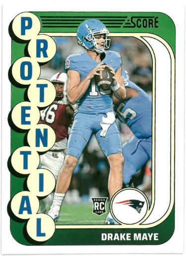 Drake Maye 2024 Score Potential Rookie Card (RC) #2 (Patriots/North Carolina)