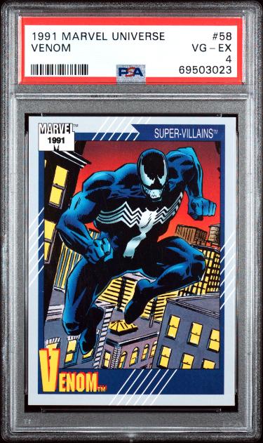 1991 Marvel Universe Venom Card #58- PSA Graded 4 VG-EX
