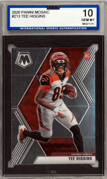 Tee Higgins 2020 Panini Mosaic Rookie Card (RC) #213 - ISA Graded 10 Gem Mint (Cincinnati Bengals)